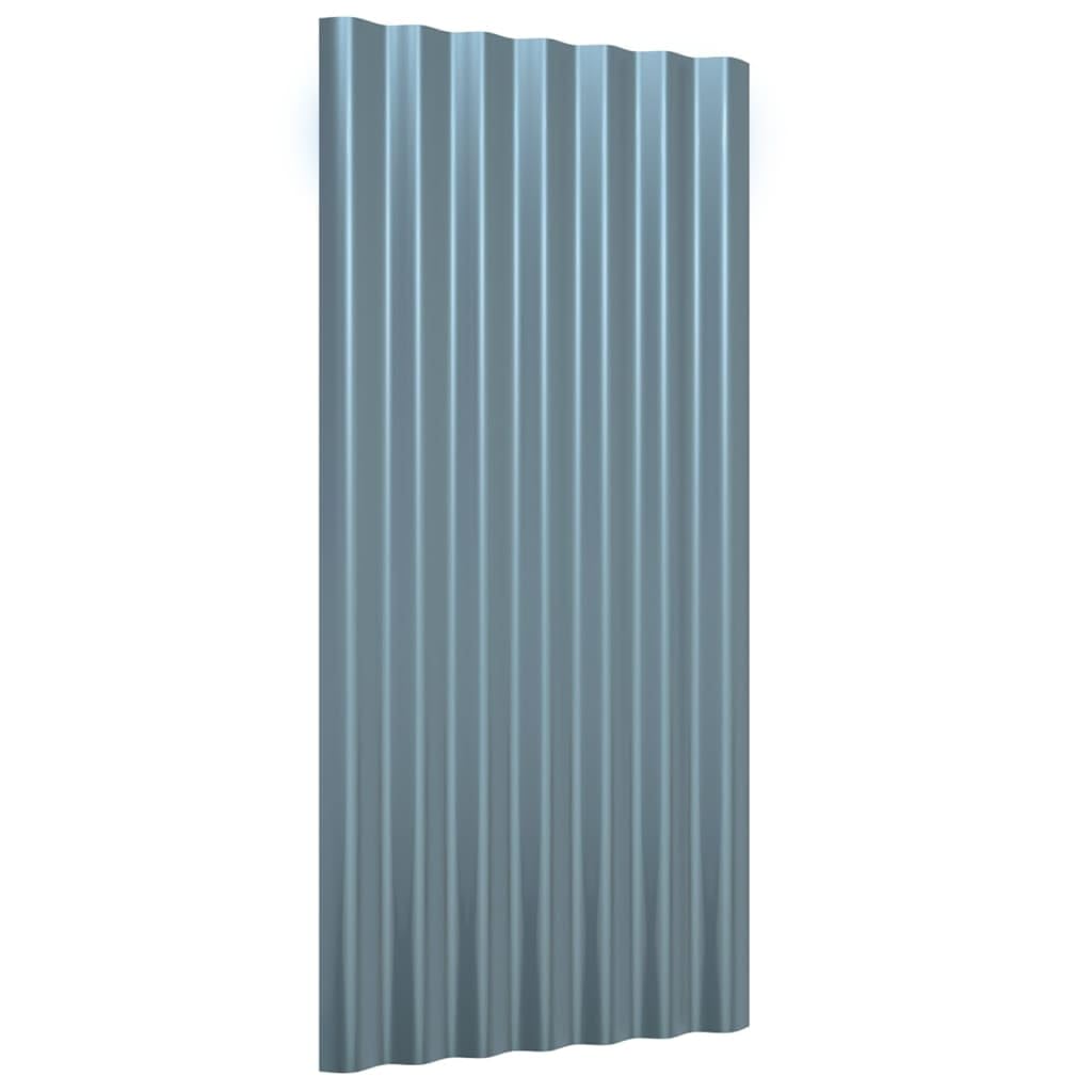 Genérico Paneles de tejado 12 Unidades Acero galvanizado Gris 80x36 cm,Bricolaje,Materiales de construcción,Techo,Tejas y baldosas para Techo,Gris,9.54 kg,319134