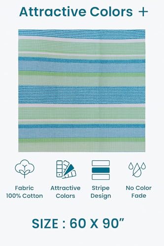 Image of Crazy Weaves Cotton BedSheet for Single Bed 60 X 90 inch Soft Cotton Flat Sheet Blue Checks