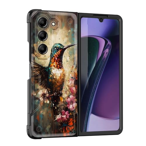 EFGWSDER Galaxy Z Fold 6pP[XA[w][10tB[gRpO[h̗ی] [~] Samsung Galaxy Z Fold 6 5G 2024pϋvϏՌP[XAHummingbird on Branchp