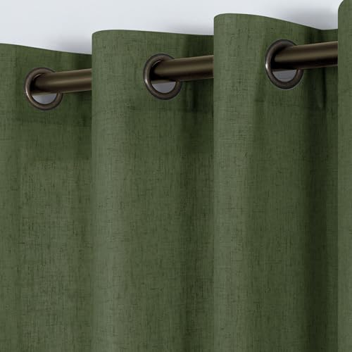 KOUFALL Dark Olive Green Curtains for Living Room 84 Inches