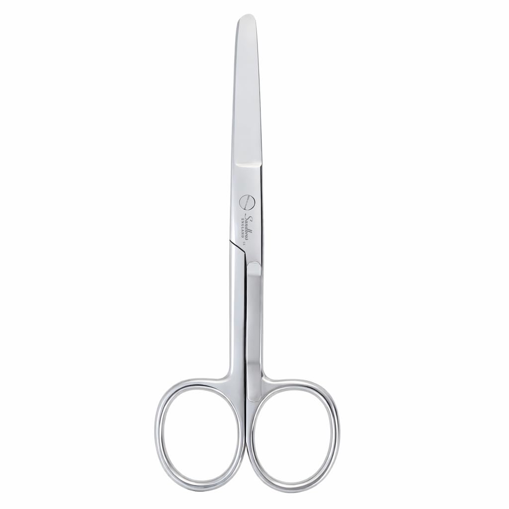 Sandbros Medical Blunt Nursing Scissors First Aid All-Purpose Instrument Sharp Blunt 13 Cm Stainless Steel Dressing Scissor Autoclavable (Blunt/Blunt)