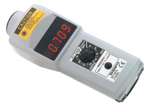 Shimpo DT-207LR-S12 Handheld Tachometer with 12" Wheel, LED Display, 6-99999rpm Range