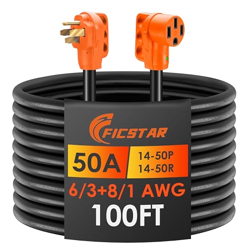 100FT 50A RV Extension Cord with LED Indicator