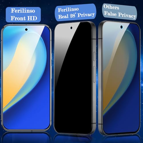 Image of Ferilinso Privacy Screen Protector for Google Pixel 10, Tempered Glass
