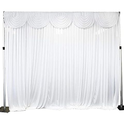 BWKJMY 10x10FT White Backdrop Curtain for Events Cover