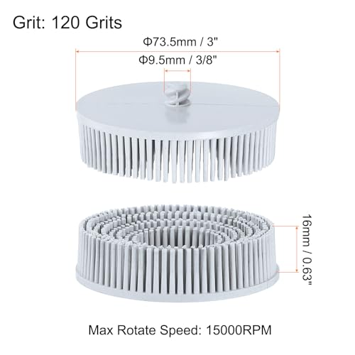 Image of HARFINGTON 3pcs Bristle Disc 3 inch 120 Grit R-Type Abrasive Brush Coarse Bristle Disc Deburring Electric Disc Brush Attachment Abrasive Coating Removal Disc for Metal, Gray