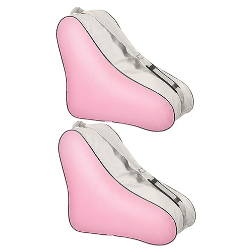 VANZACK 2pcs Pink Roller Skate Storage Pouch Triangle Ice Skates Backpack Skates Bags Cute Design Sturdy for Outdoor Indoor Use