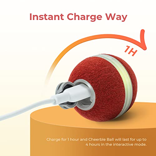 Cheerble Smart Interactive Cat Toy, Automatic Moving Bouncing Rolling Ball For Indoor Cat Kitten, Peppy Pet Ball With Lights And Bell #TOP5