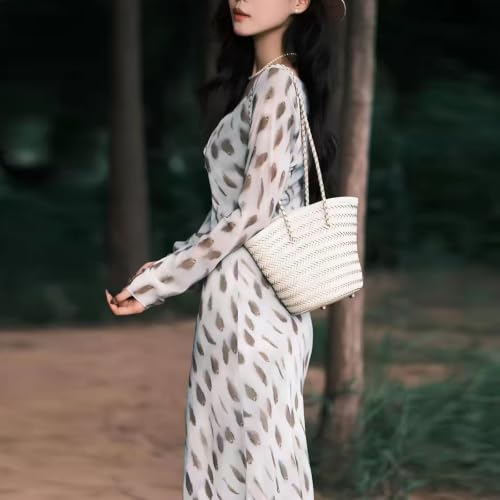 Image of Woven Tote Bag For Women, Fashion Crossbody Shoulder Bag, Casual Top-handle Handbags, and Travel Purses Phone Bag