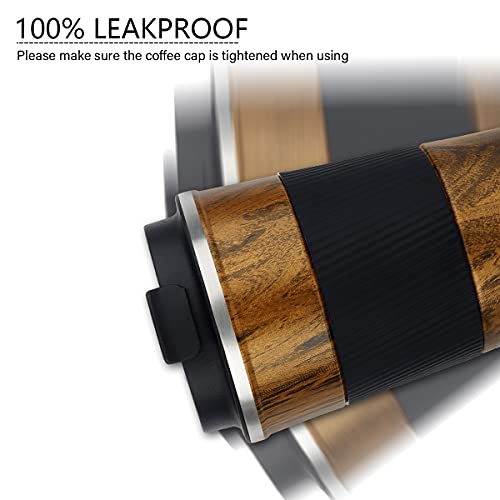 MOMSIV Taza de café aislada con tapa a prueba de fugas, antideslizante, reutilizable, de acero inoxidable, ecológica… - Imagen 4