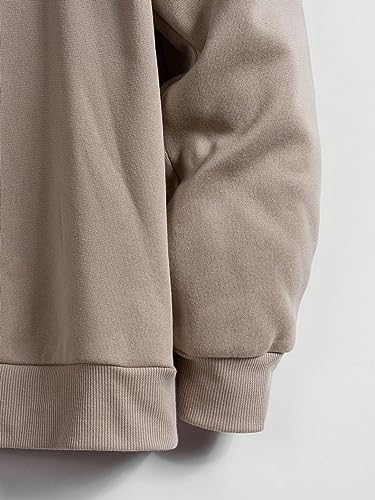 WDIRARA Men's Letter Print Round Neck Long Sleeve Sweatshirt Casual Crewneck Top4