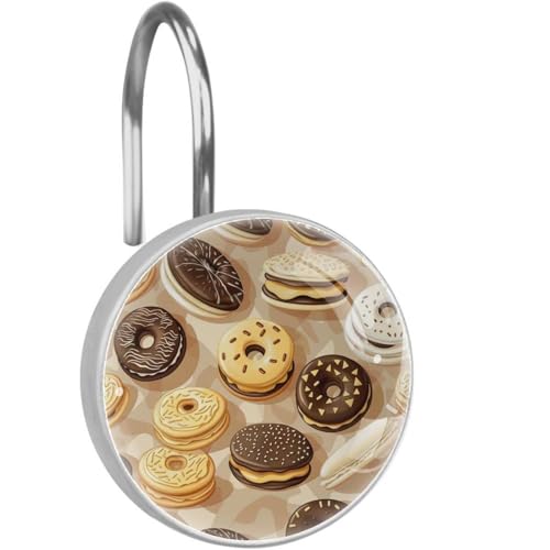 Anneaux rideau de douche donuts cristal marron pour tringle qui coince - 2