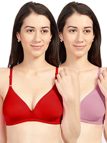 Image of SONARI Omania Womens Non-Padded Cotton Polyester Bras - Solid, Non-Wired, Medium Coverage, Hand Washable (Pack of 2)