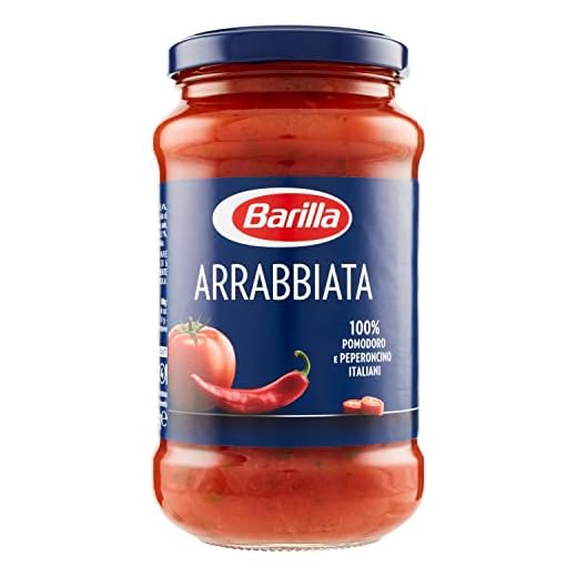 Barilla Sugo Arrabbiata con Pomodoro e Peperoncini Italiani, Sugo Pronto Senza Glutine e Senza Conservanti Aggiunti, 400 g