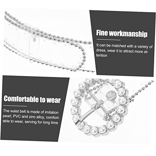Adjustable Dress Decorative Waist Belt for Women Elegant Transparent Pearl Accent Sash Belt for Wedding Dresses and Casual Outfits Lightweight Comfortable Fashion Accessory3