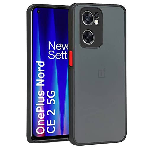 Image of TheGiftKart Smoked Translucent Protective Hard Back Case Cover for OnePlus Nord CE 2 5G (TPU & PC | Black Bumper)