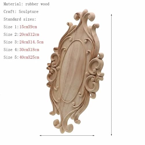 Puerta tallada de madera maciza vintage de 24x14.5cm decorada a mano 4