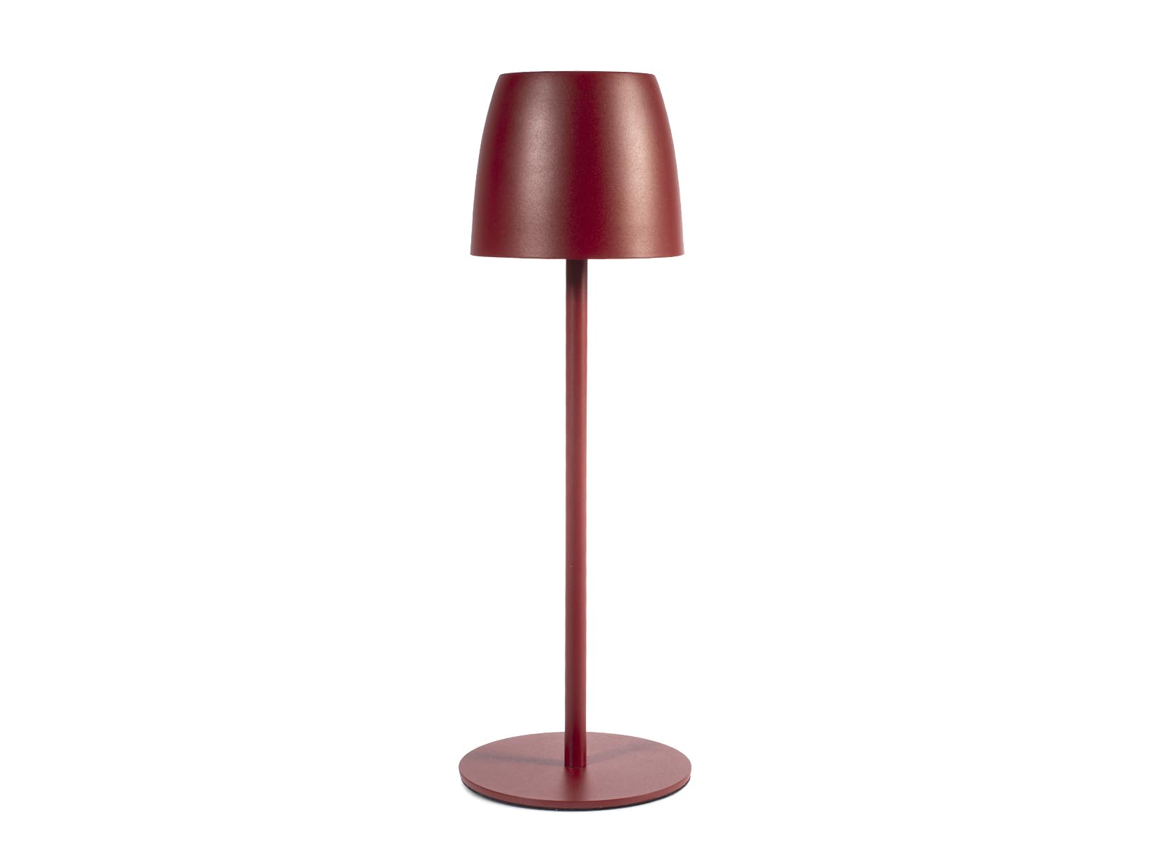 H&H Lampada da Tavolo Eureka in Metallo Rosso 38 cm – Ricaricabile a LED con Touch Dimmer – 3 Temperature Colore (calda, neutra, fredda) – Batteria al Litio 5200 mAh – Autonomia 10 Ore
