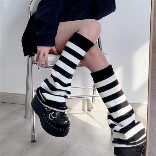 Image of Ovida Y2k Leg Warmers for Women Girls Japanese Style Lolita Flared Leg Warmer Goth Knee Long Socks Kawaii Harajuku Leg Cover