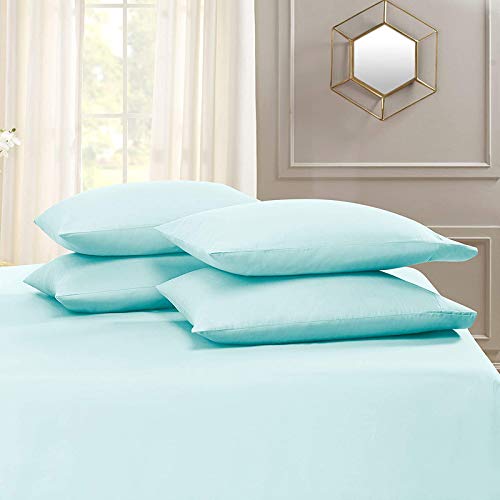 Image of YRM Bedding's Aqua Blue 600-TC Oraganic Cotton 2 Piece Pillow Covers (17 inchx27 inch)