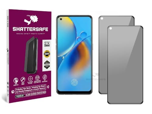 Image of Anti-Spy Privacy Tempered Glass Compatible For Oppo F19 / F19s / F19 Pro / F19 Pro+ [Pack of 2]. Anti-Scratch, Edge-to-Edge Protection With Easy Installation Kit & Case Friendly Fit.