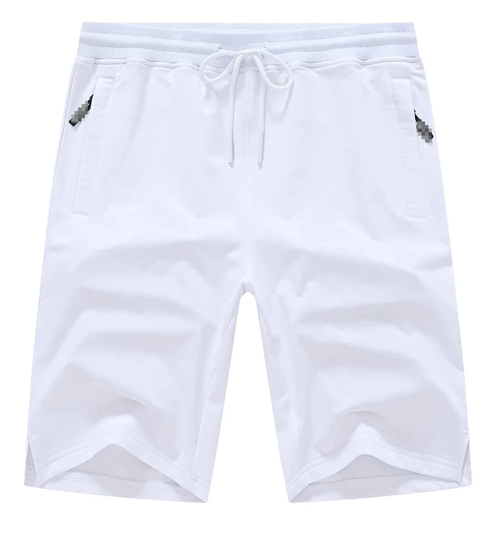 Keusyoi męskie spodenki ze sznurkiem bawełniane Slim Fit elastyczne spodenki sportowe męskie spodnie dresowe do biegania na co dzień odzież męska