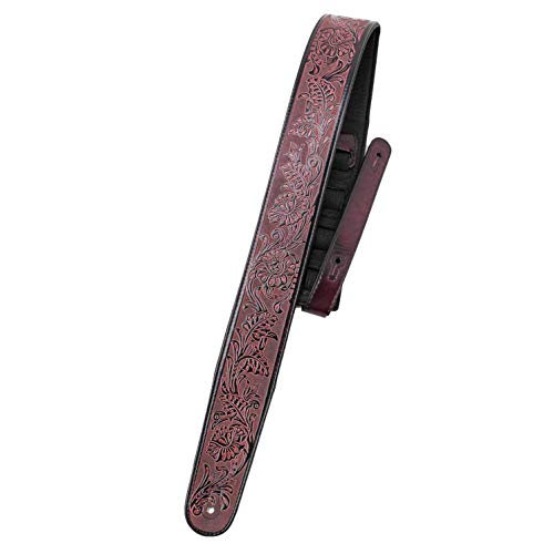 Walker & ‿Williams DLX-285 Sangle rembourrée pour guitare avec outil en relief Marron bordeaux - Les Beatles, Paul McCartney, John Lennon, RIngo Starr, George Harrison Walker & ‿Williams DLX-285 Sangle rembourrée pour guitare avec outil en relief Marron bordeaux – Image 3