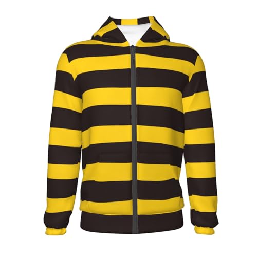 Bee Stripe Kid Hoodies Boys Zip Up Sweatshirts Girls Pullover with Pocket2