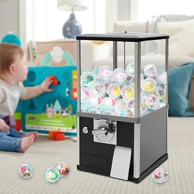 Commercial Vending Machine w/Stand, 25 Cent Coin Operated Metal Candy Dispenser Machine w/ 4 Keys for Game Stores Retail Stores Amusement Parks