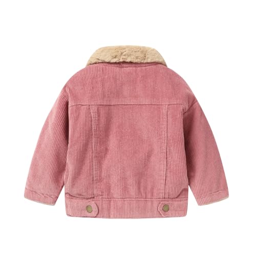 Mud Kingdom Little Boys Girls Corduroy Sherpa Lined Trucker Jacket Warm Outerwear2
