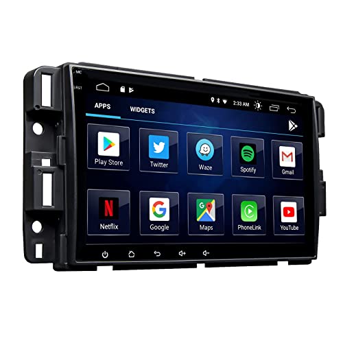 2021 Winter New Single Din Car Stereo, Eonon 8 Inch Android 10 Car Radio Compatible with Chevrolet GMC Buick, GPS Navigation Radio Support Split Screen Built-in Apple Carplay DSP-GA9480B
