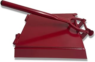 Authentic Made in Mexico All-Metal Red Tortilla Press 12x12 Inch Square - Manual Corn Flour Maker for Home or Restaurant