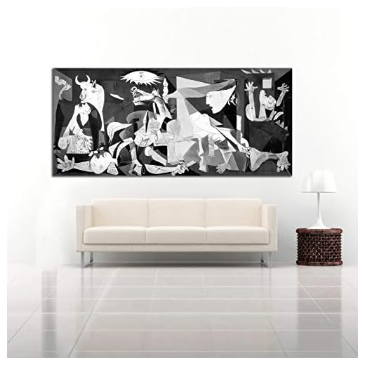 Desconocido Cuadro lienzo El Guernica Pablo Picasso – Varias medidas - Lienzo de tela bastidor de madera de 3 cm - Impresion alta resolucion (140, 63)