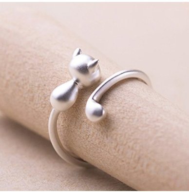 Fendii Sandblasting Anello aperto regolabile Anelli per le Donne Gioielli en Argento