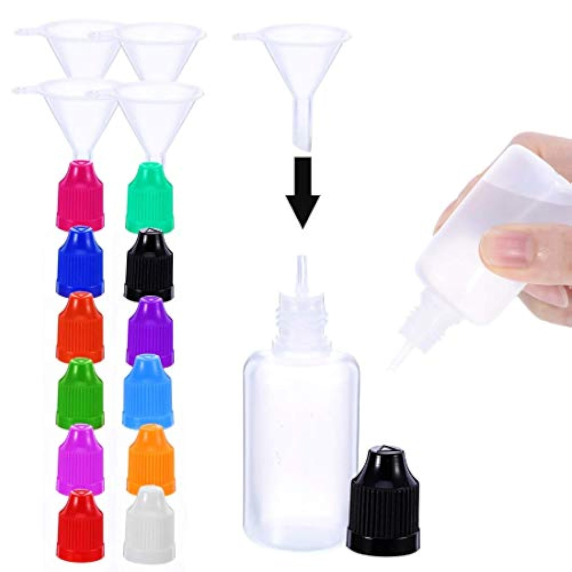 Pack of 5 Pcs 30 ML Plastic Bottles, Reusable and Washable