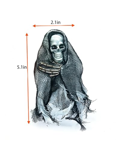 Image of Skull Car Air Vent Clip Decoration Gothic Skeleton Car Accessories - Black | Halloween grim reaper skeleton car vent clip, spooky skeleton figure charm, horror dark style car air outlet gift for driver