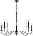 Capital Lighting 437281BI Vincent Classic/Traditional Candle Round Chandelier, 8-Light 480 Total Watts, 30"H x 40"W, Black Iron