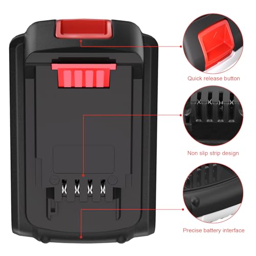 Image of LBXR20 Battery Replacement for Black and Decker 20V Lithium Battery | 2Packs, 3.0Ah, Compatible for Black+Decker 20V Cordless Tools, Replacement for LB2X4020, LB2XR20, LBXR2520, etc. Long Runtime