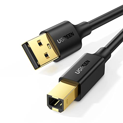 UGREEN USB A to B Printer Cable 5ft, High Speed for HP Canon Brother