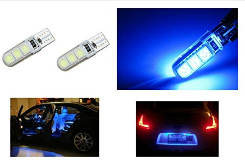 2 luces de posición Canbus, 6 LED azul, T10, bombilla de coche, 12 V, sin error