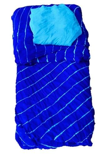pk mart Women's Chiffon Leheriya Saree With Same Color Blouse Piece-picture-25