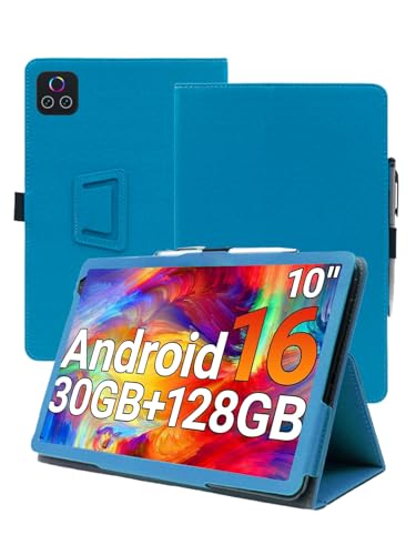 Étui à rabat en cuir UARO X109 10,1 bleu clair dragonne support