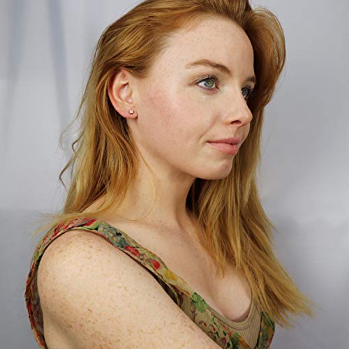 1/3 Carat Lab Grown Diamond Round Stud Earrings in 14k Gold (G-H, VS1-VS2, cttw) Bezel Set, Screw Back by Diamond Wish2