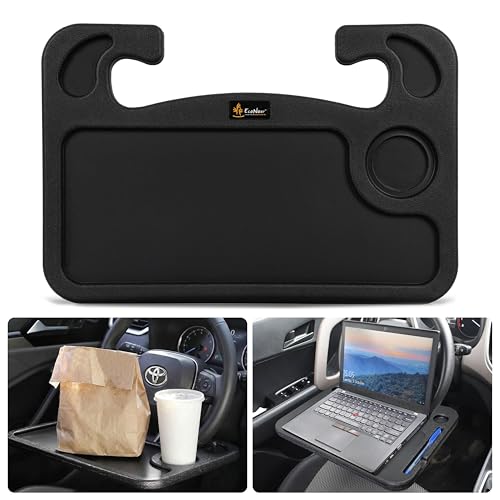 Image of EcoNour Steering Wheel Desk Tray Compatible for Toyota RAV4 2019-2025 |Car Laptop Mount Tray with Pen Holder | Food & Drink Holder | Multipurpose Travel Car Accessories