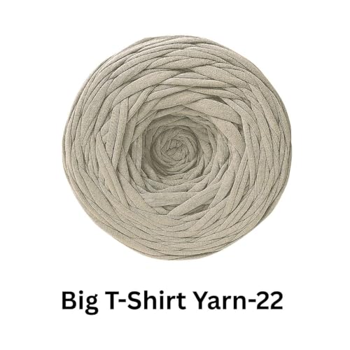 Image of VCR Warm Grey Big T-Shirt Yarn, 100 Meters Length, Recycled & Fashionable Craft Yarn, Pack of 1, Suitable for Crochet, Knitting & DIY Bags, Baskets, Cushions & Home Decor Projects