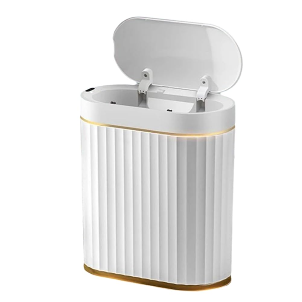 CTRLZS 7L Sensor Trash Can for Kitchen Garbage Tin for Bathroom Light Luxury Family Living Room Cracks Trash Bin