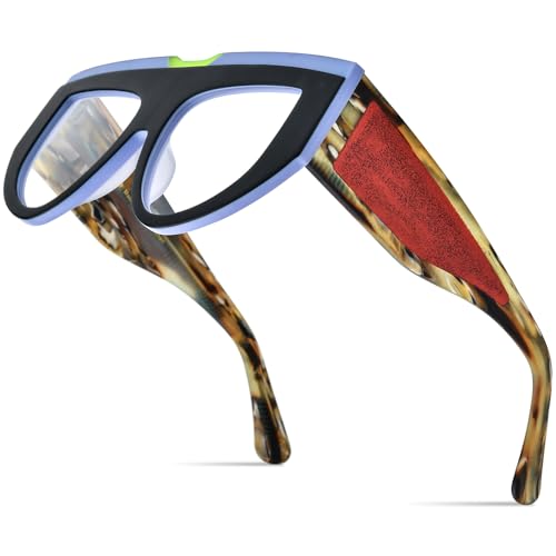 Image of HEPIDEM Multicolor Acetate Glasses Frame Women Oversize Vintage Round Eyeglasses Optical Spectacles 9271