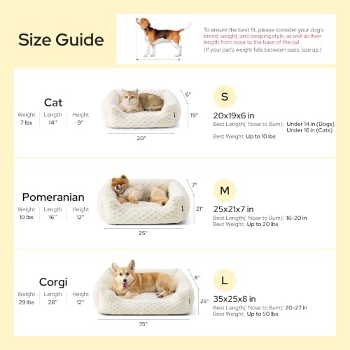 Bedsure Washable Fluffy Cute Cat Bed for Indoor Cats & Kitten,20 Inch Cream — view 6