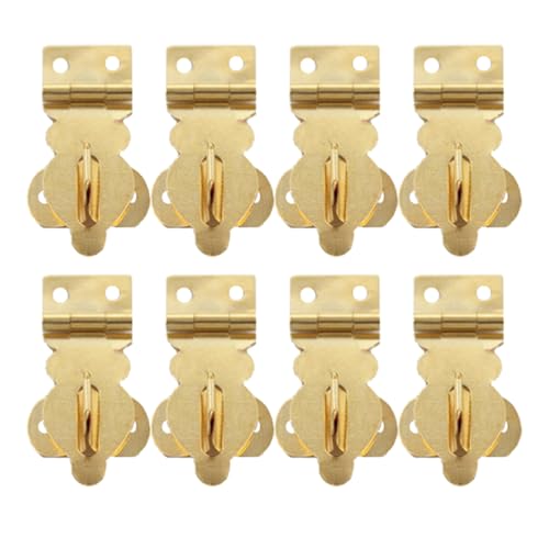 Image of 8PCS Solid Brass Padlock Hasps Mini Decorative Buckle with Screws Wooden Wine Gift Box Handbag Buckle Pin Furniture Hardware Ideal for Vintage Crafts and Small Cabinet