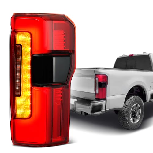 Image of LED Tail Lights For 2023-2026 Ford Super Duty Platinum /Limited Right | F250 /F350 /F450 Rear Taillights Assembly OEM Replace PC3Z13404C (W /Blind Spot Barket W /O Radar Passenger Side)